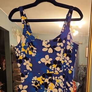 Market & Spruce Blue and White Patterned Maxi Dress